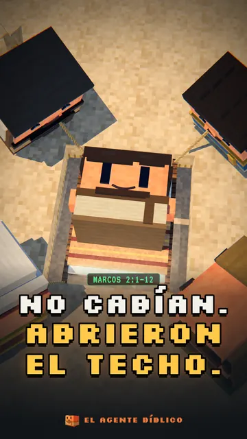 Portada del video «No cabían. Abrieron el techo.» de El Agente Bíblico, con personajes de cubos.